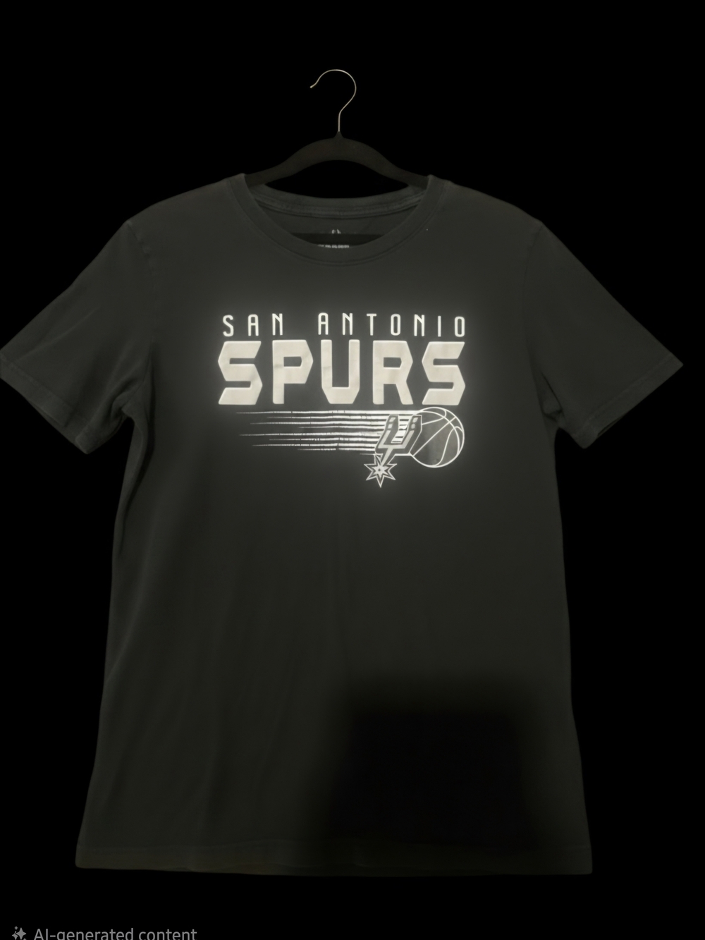 NBA San Antonio Spurs Black Graphic Tee with White Logo